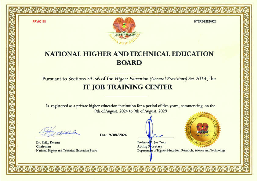 IBT College / ITJTC DHERST Certificate